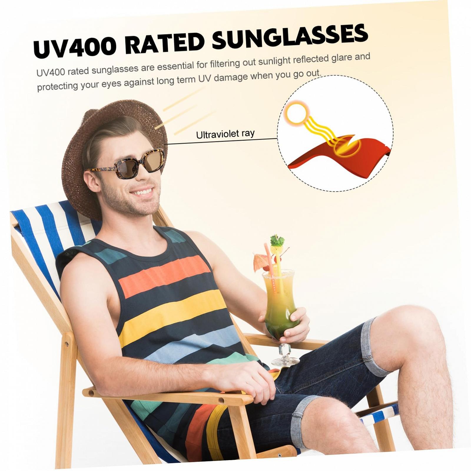 Квадратні Сонцезахисні Окуляри Vintage-стиль PACKOVE 3 пари, фото №3