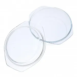 Форма для запікання скляна з кришкою кругла термостійка для мікрохвильової печі - Фото 1