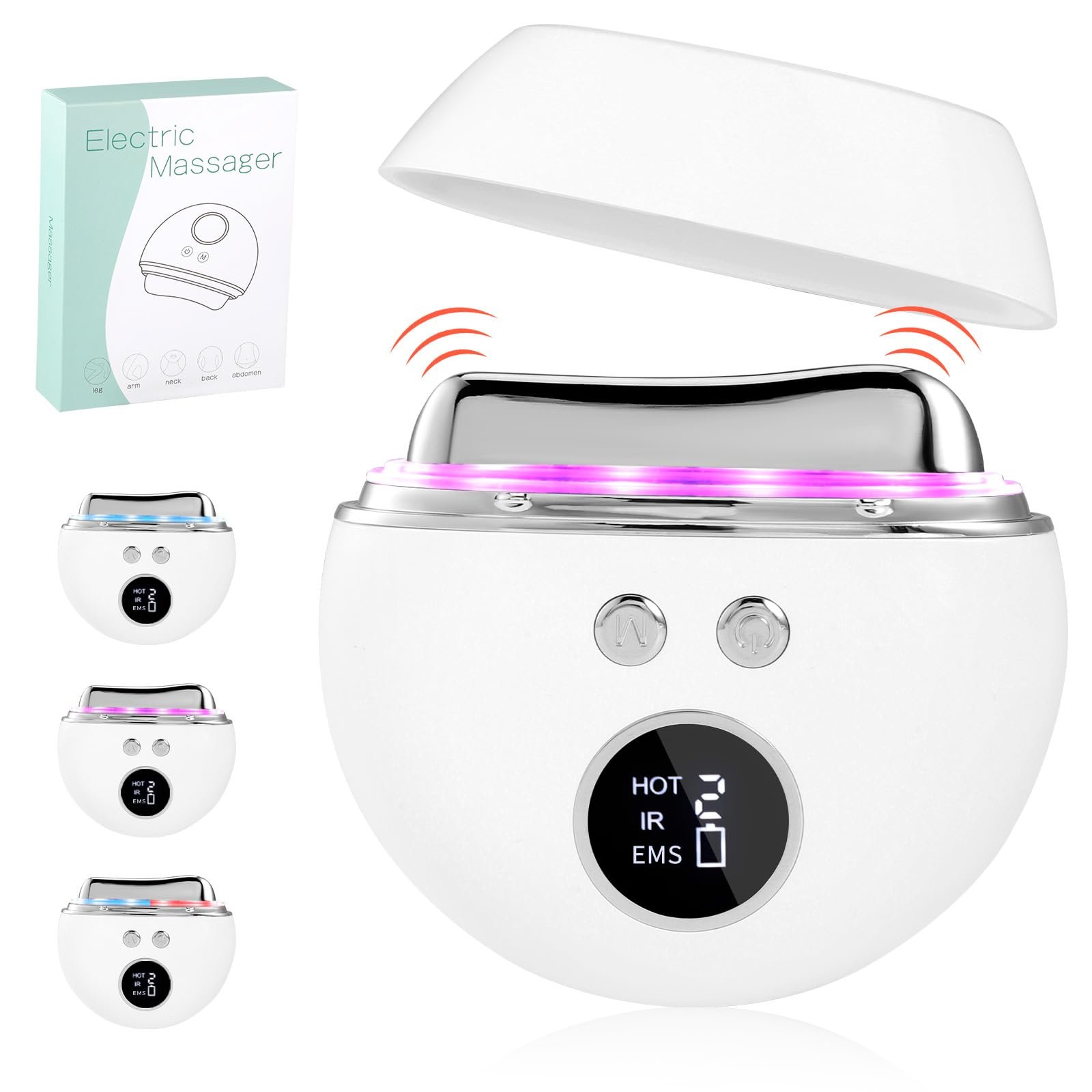Массажер для лица электрический Strixorn EMS Gua Sha с микротоком EMS, 9 уровней интенсивности, антивозрастной, фото №1