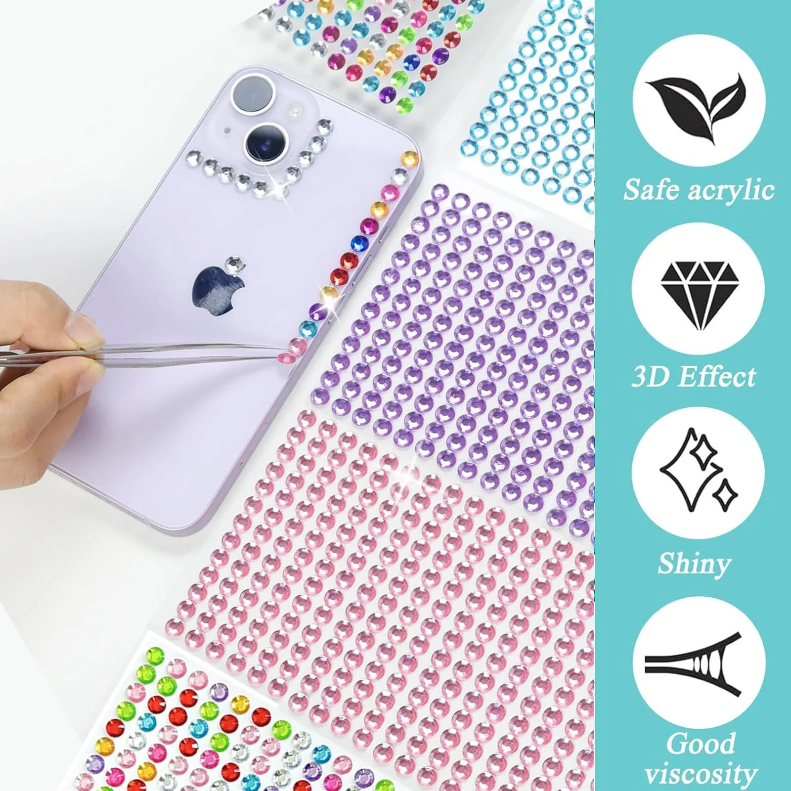 Стрази Самоклеючі Різні Розміри 3-4-5-6 мм, фото №3