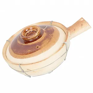 Кастрюля для запекания из термостойкой глины с одной ручкой энергоэффективная для риса и супа - Фото 1