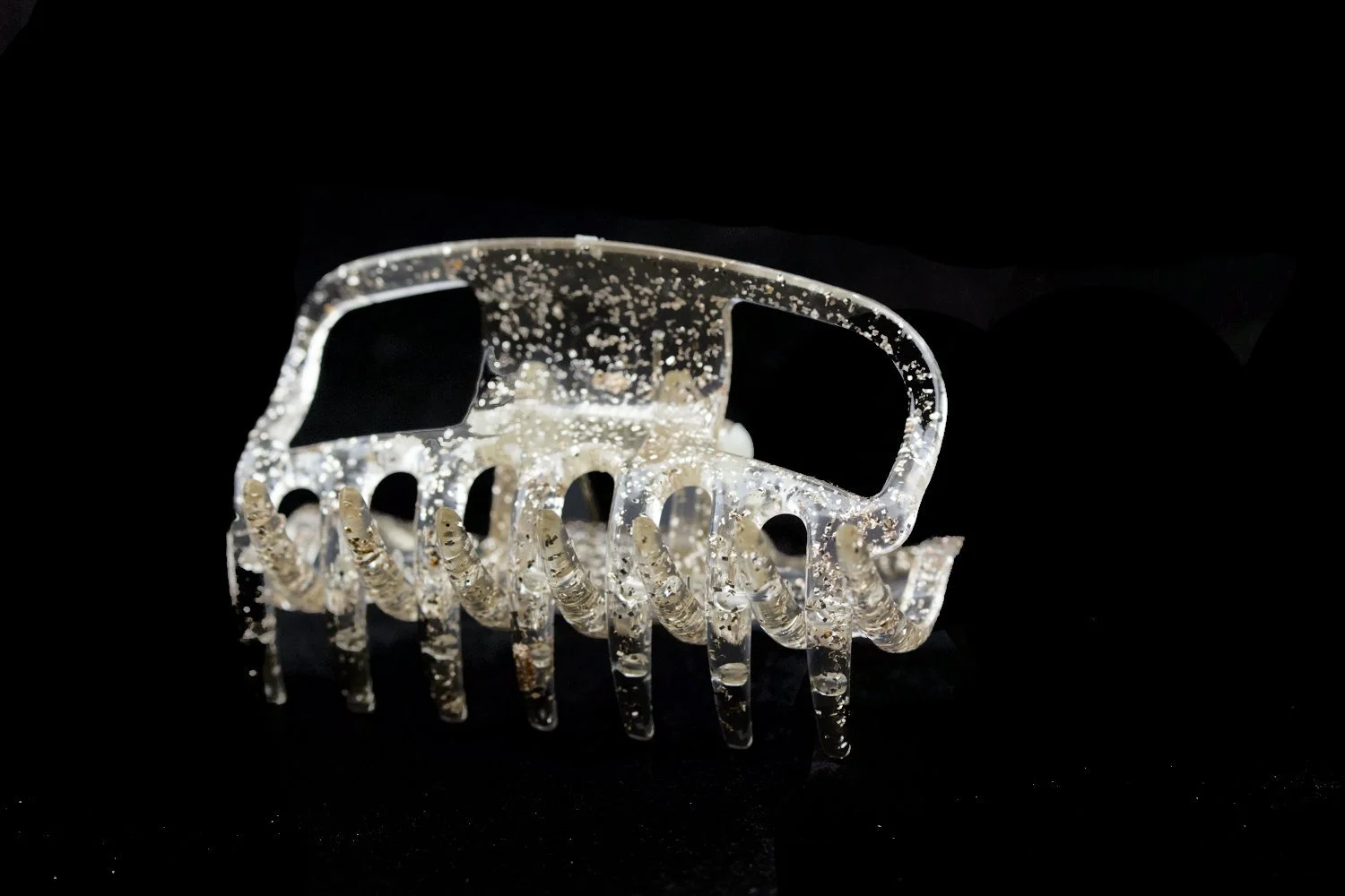 Заколка для волосся Welovebeads Кристал 6 см, срібні блискітки, фото №1