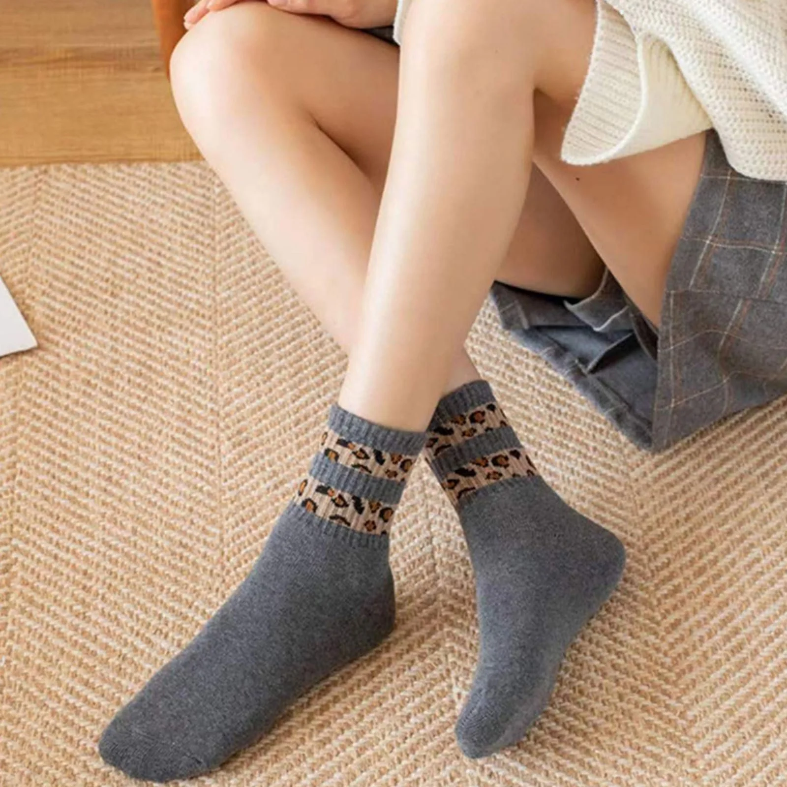 Жіночі шкарпетки з леопардовим принтом (3 пари), фото №3