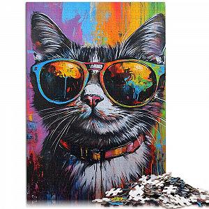 Пазл Coole Katze Sonnenbrille Abstrakte Malerei 1000 деталей 38x52 см synthetic.ua - Фото 1
