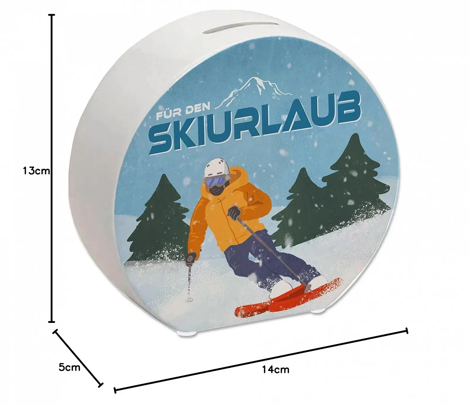 Скарбничка Лижний відпочинок керамічна з лижником, фото №9