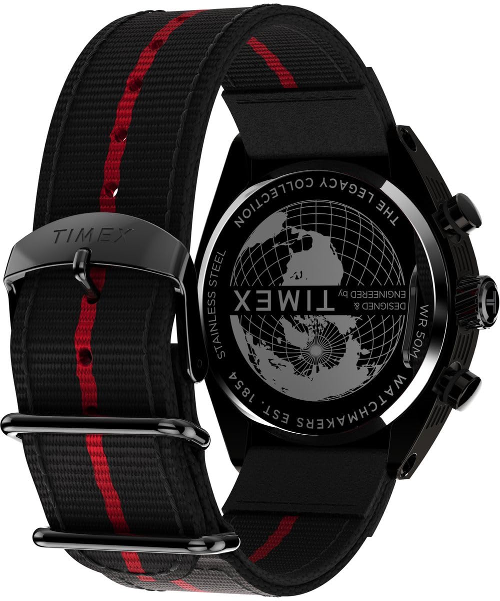 Мужские часы-хронограф Timex Legacy Tonneau Chrono, черные, Винтажный стиль, фото №5 Мужские часы-хронограф Timex Legacy Tonneau Chrono, черные, Винтажный стиль, фото №5