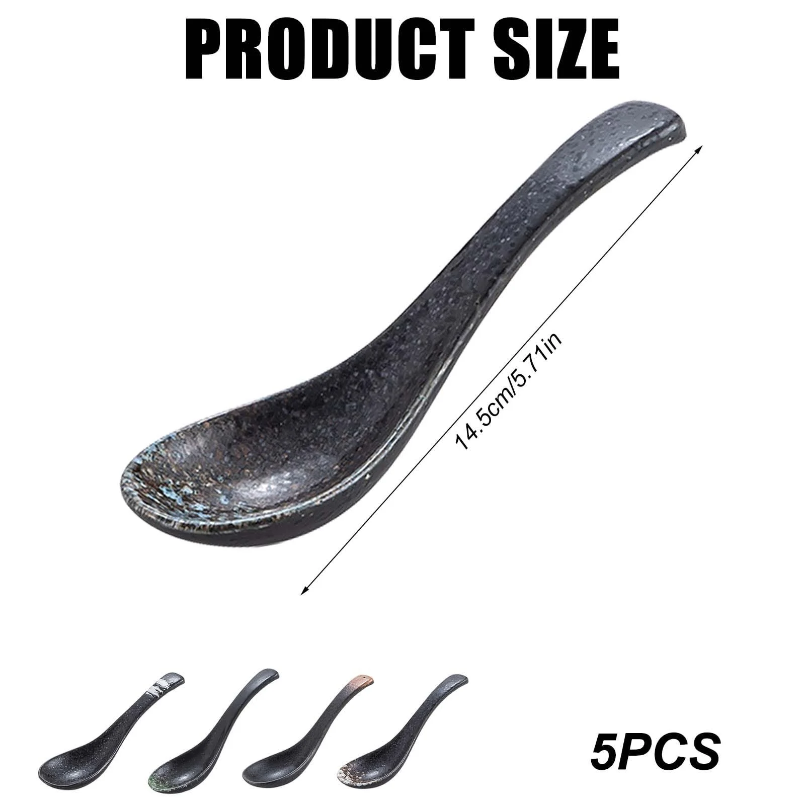 Ложка керамічна Набір з 5 штук, Ретро Китайська, фото №2 Ложка керамічна Набір з 5 штук, Ретро Китайська, фото №2