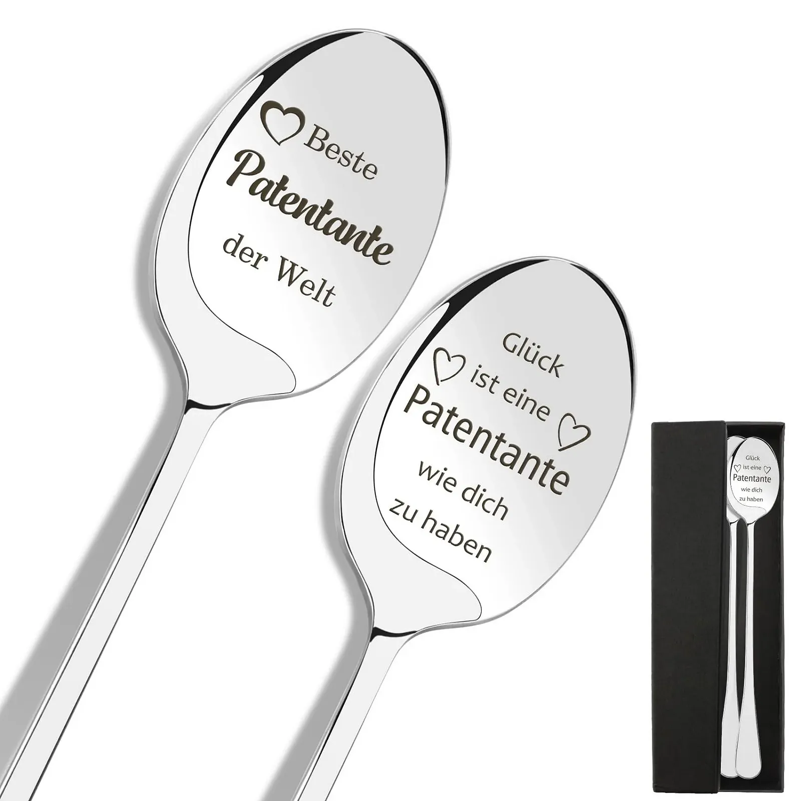 Ложка Кавова з гравіюванням Найкраща Хрещена в світі, 2 шт, фото №1