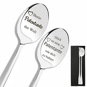 Ложка Кавова з гравіюванням Найкраща Хрещена в світі, 2 шт - Фото 1