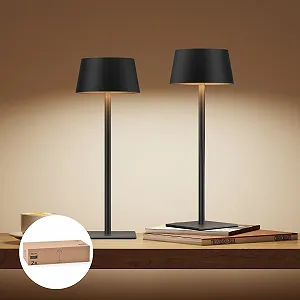 Настільна лампа Philips Solar на сонячній батареї портативна світлодіодна акумуляторна з 2 рівнями регулювання висоти сенсорна вологозахищена Чорний, набір з 2 шт. - Фото 1