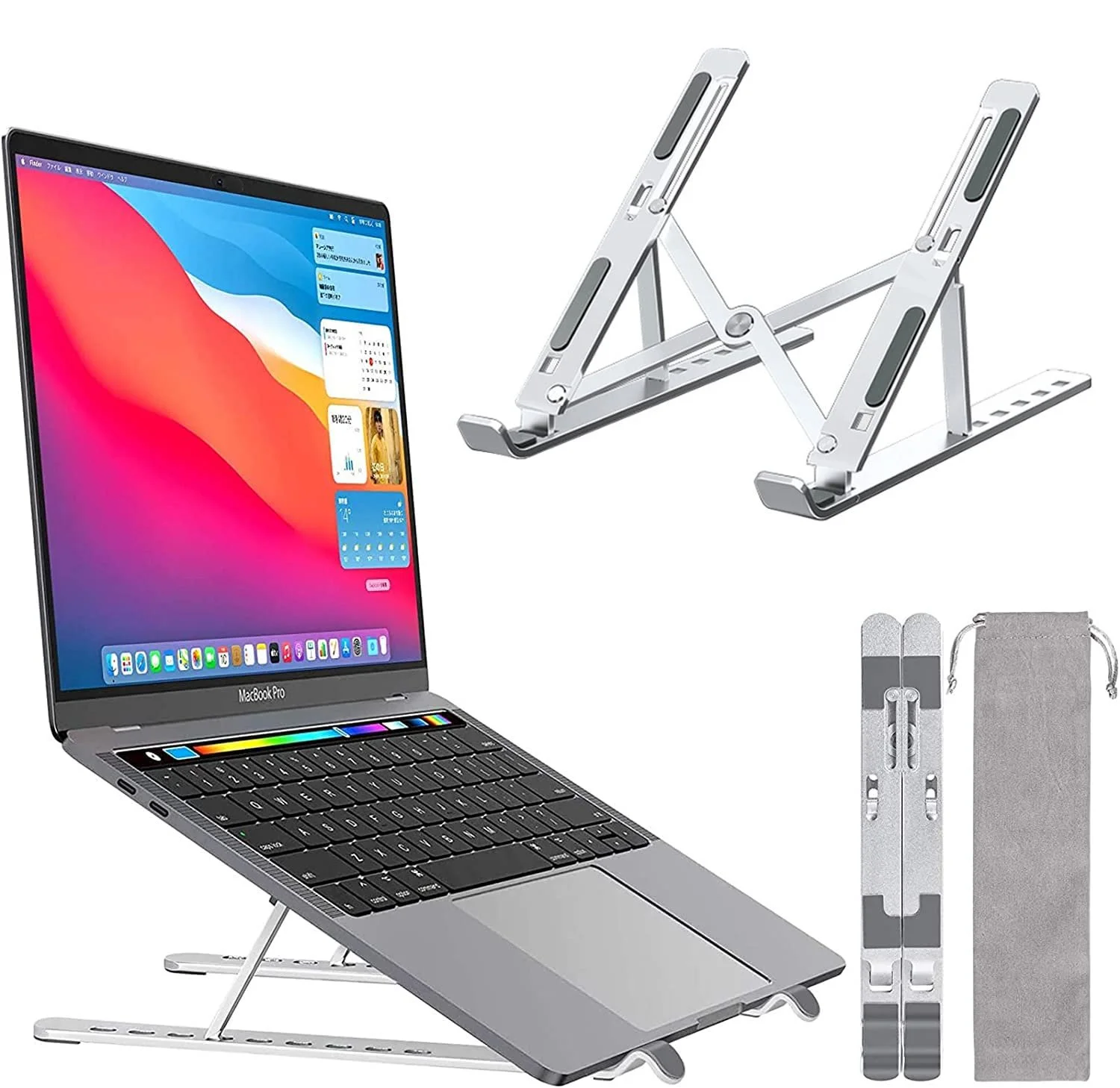 Підставка для ноутбука регульована алюмінієва портативна складана сумісна з MacBook Pro/Air, HP, Lenovo, Dell, інші 10 - 17.3 дюймові, фото №1 Підставка для ноутбука регульована алюмінієва портативна складана сумісна з MacBook Pro/Air, HP, Lenovo, Dell, інші 10 - 17.3 дюймові, фото №1