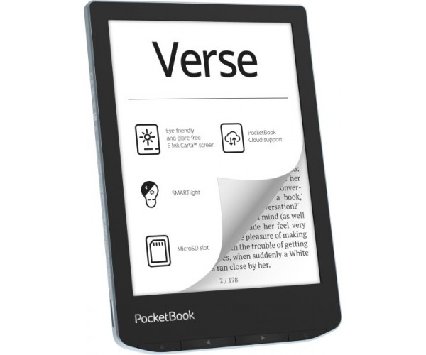 Електронна книга 6" PocketBook Verse PB629 Bright Blue (PB629-2-CIS) E-Ink Carta 1024х758 212 dpi 8Gb microSD 1GHz 512Mb 1500 мАч підсвічування Wi-Fi USB Type-C, фото №4