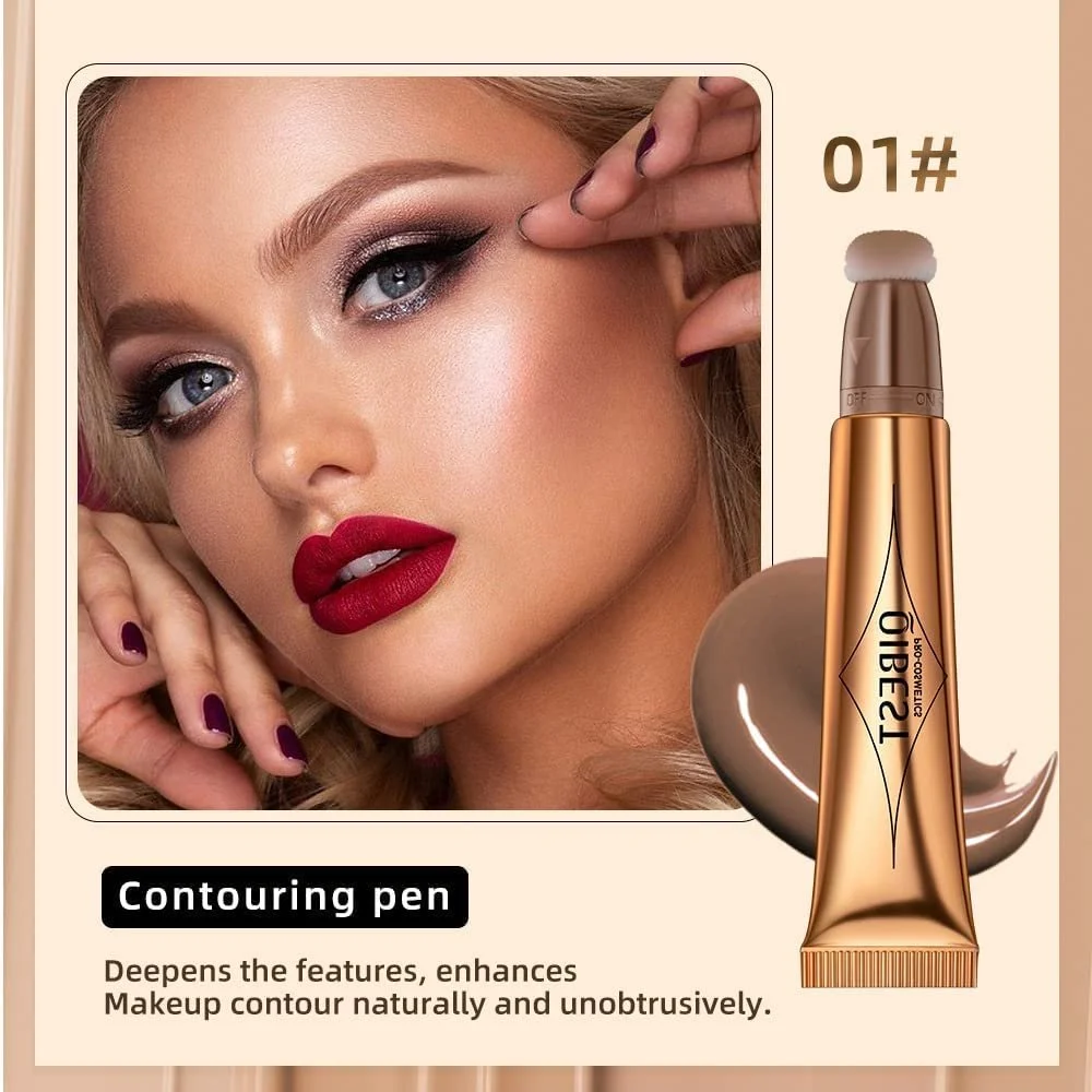 Рідкий контур Beauty Wall, Хайлайтер для обличчя та бронзер з аплікатором-кушоном 01# Taupe Brown, фото №2 Рідкий контур Beauty Wall, Хайлайтер для обличчя та бронзер з аплікатором-кушоном 01# Taupe Brown, фото №2