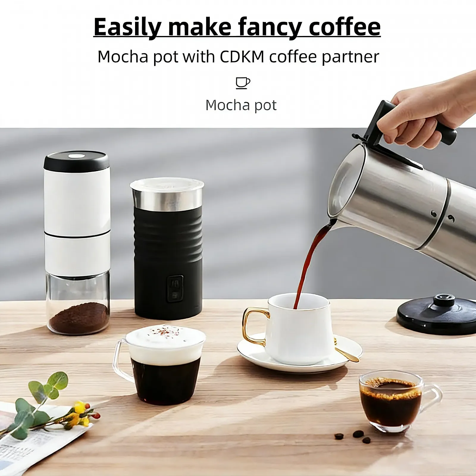 Электрическая гейзерная кофеварка Mocha 3-6 чашек Автоматическая Нержавеющая сталь 304, фото №3