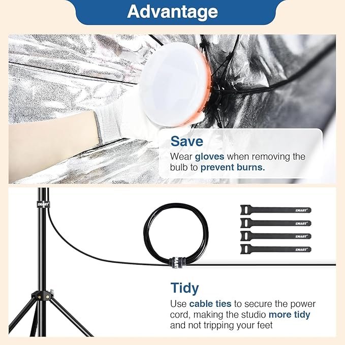 Набор студийного света EMART 2 софтбокса 65 см LED 135W 3000-6500K, фото №4 Набор студийного света EMART 2 софтбокса 65 см LED 135W 3000-6500K, фото №4