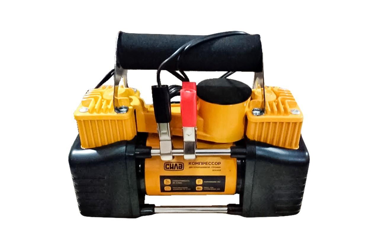 Миникомпрессор автомобильный Сила 12 В x 10 bar 85 л/мин двухпоршневой, фото №1