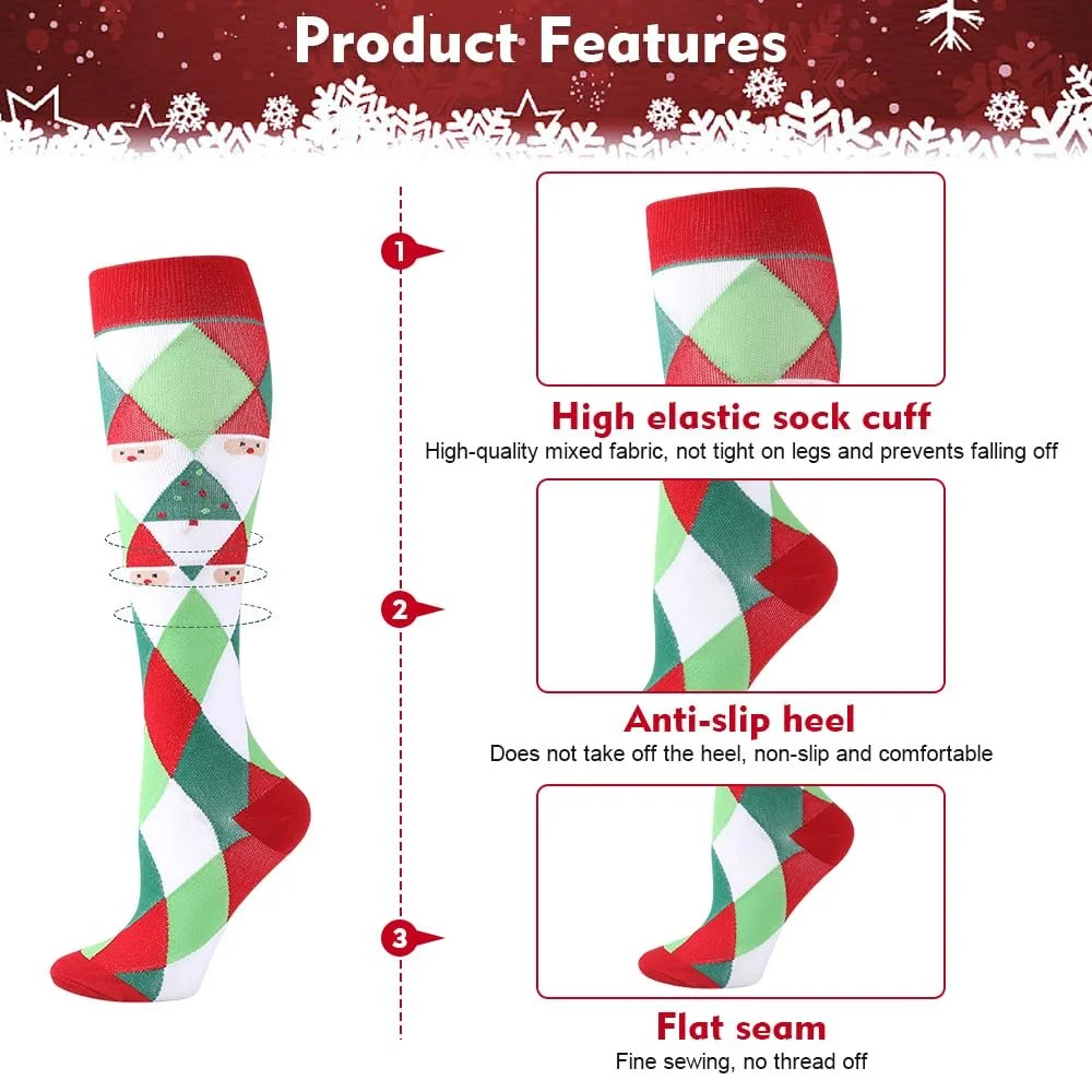 Рождественские носки, 6 пар, разноцветные, смешные носки, унисекс, рождественские носки, теплые носки, рождественский подарок, носки для кровати для мужчин и женщин, размер 35-42, разноцветные, фото №4