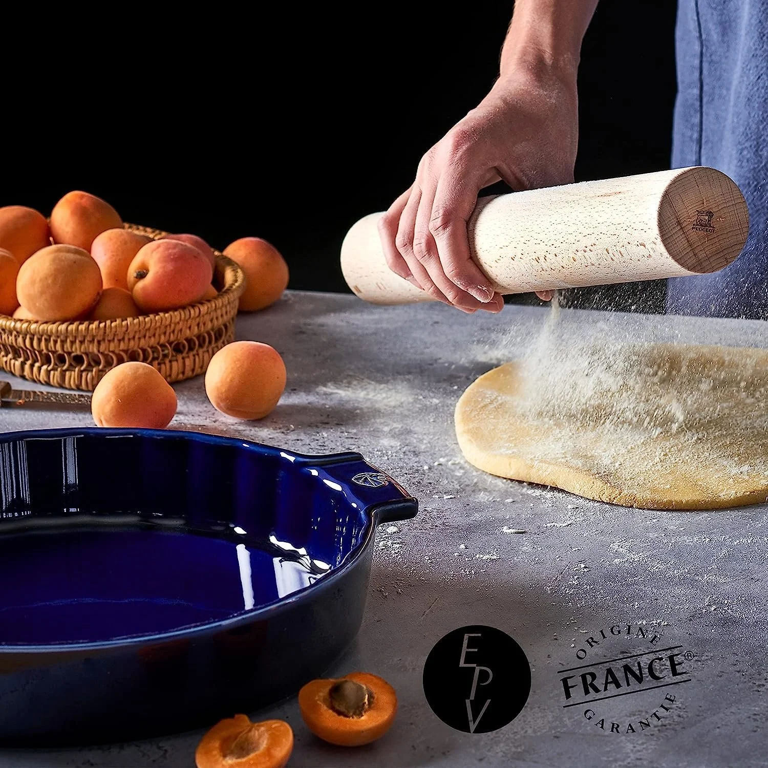 Форма для пирога PEUGEOT круглая керамическая 35х30 см 2.1 л Синяя, фото №2 Форма для пирога PEUGEOT круглая керамическая 35х30 см 2.1 л Синяя, фото №2