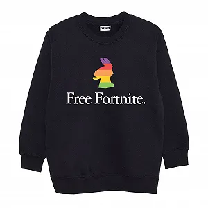 Світшот Popgear Free Fortnite Regenbogen-lama Чорний - Фото 1