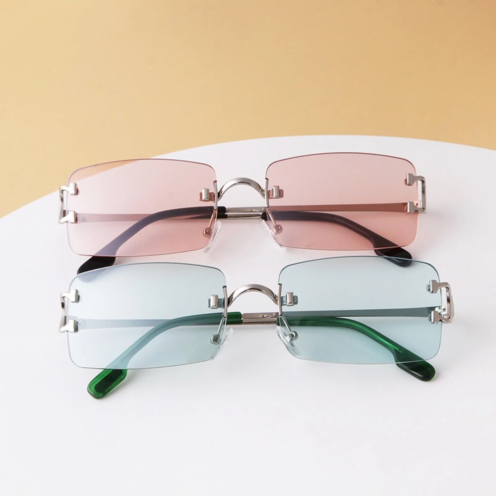 Сонцезахисні окуляри ADEWU без оправи, вінтажні, вузькі, маленькі прямокутні, металеві, фото №3 Сонцезахисні окуляри ADEWU без оправи, вінтажні, вузькі, маленькі прямокутні, металеві, фото №3