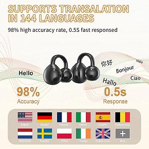 Навушники для перекладу OBEST AI, в реальному часі з підтримкою 144 мов, Bluetooth 5.4, шумопоглинаючі synthetic.ua - Фото 1