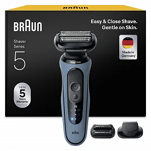 Електробритва Braun Series 5 52-A1820si Wet & Dry бездротова з 2 насадками Лазурово-синя - Фото 1