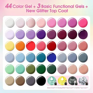 Гель-лак ROSALIND, набір 48 штук, білий, рожевий, фіолетовий, червоний, зелений, синій, кольоровий synthetic.ua - Фото 1