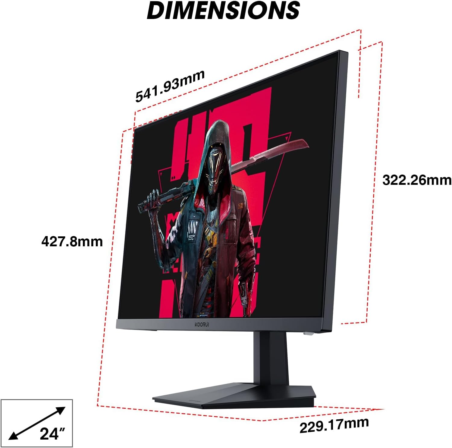 Монитор 24" ‎Koorui Gaming 24E3 Full HD IPS 165 Гц, фото №3