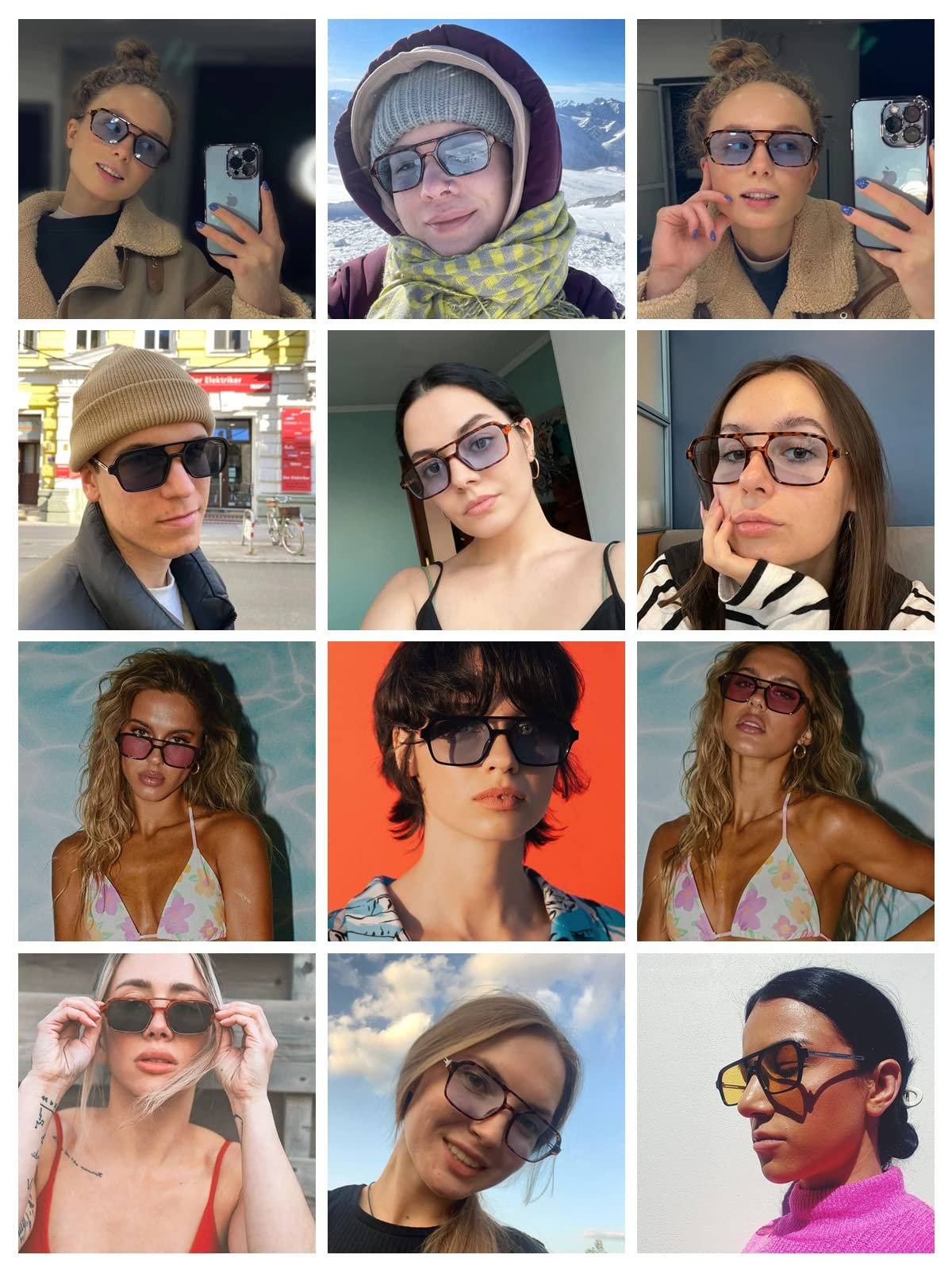 Вінтажні квадратні сонцезахисні окуляри OSAGAMA для жінок та чоловіків 70-х років, фото №7