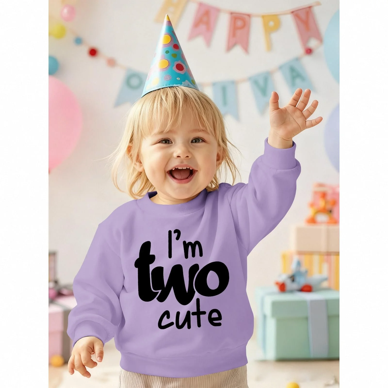 Джемпер BOUTIKOME I'm Two Cute Printer на 2-й день рождения для девочек, фото №3