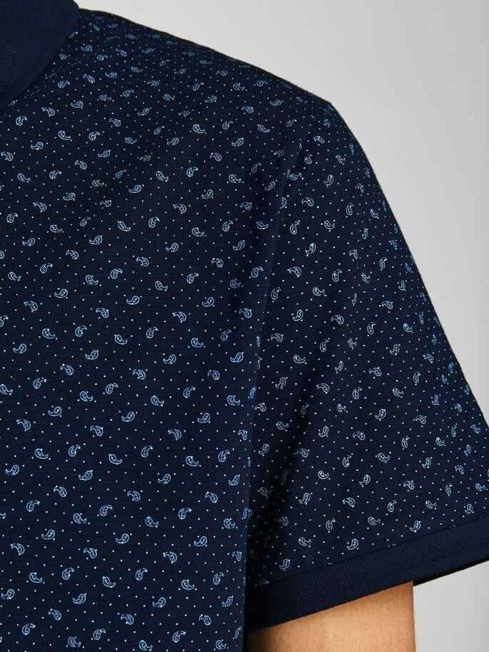 Поло JJEJACK DETAIL POLO SS NOOS 12201315 Blazer-AOP:Full Body Jack&Jones Темно-синій L, фото №4
