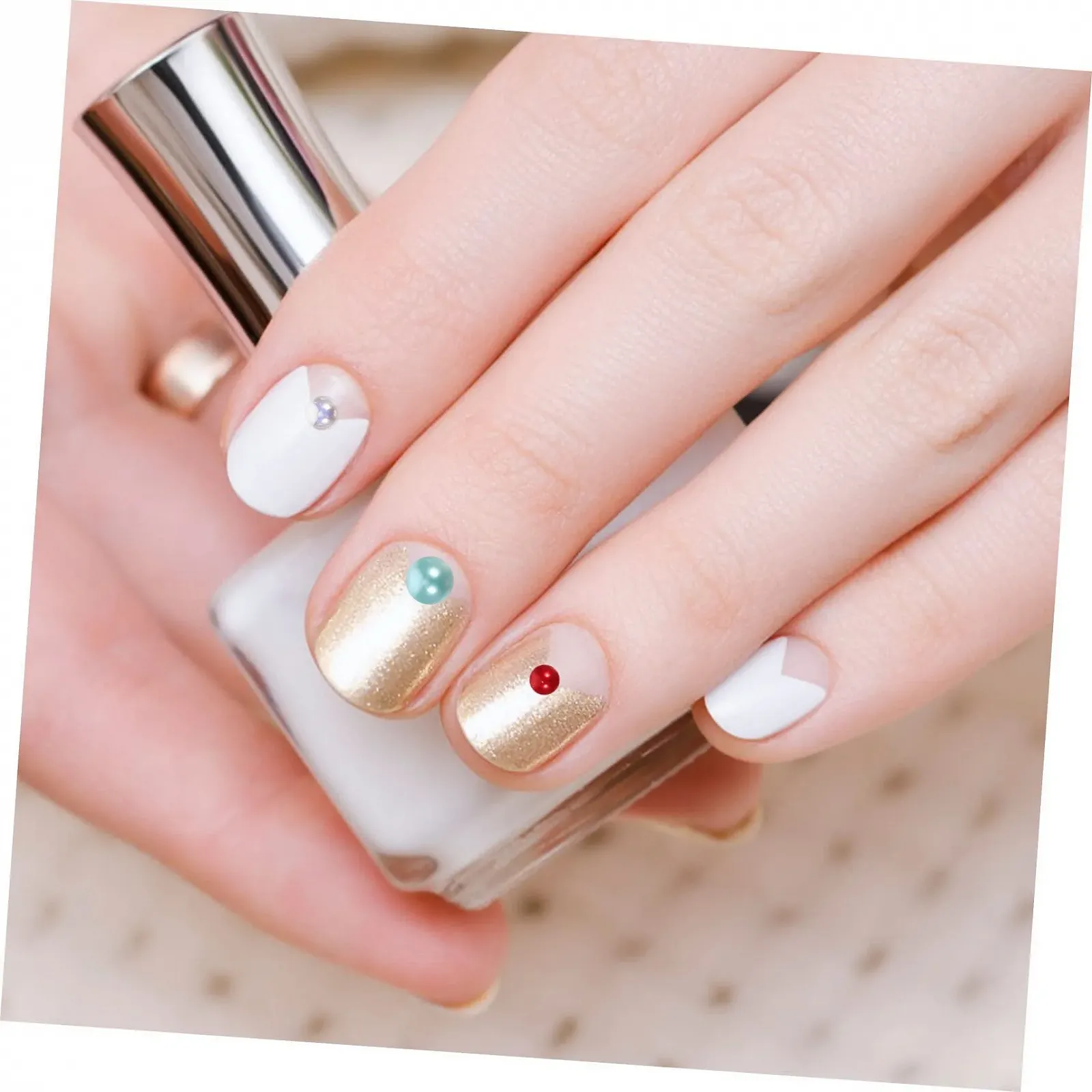 Підвіски для нігтів Ciieeo 1tasche з перлинами з смоли, напівперлини, плоска задня частина, фото №4