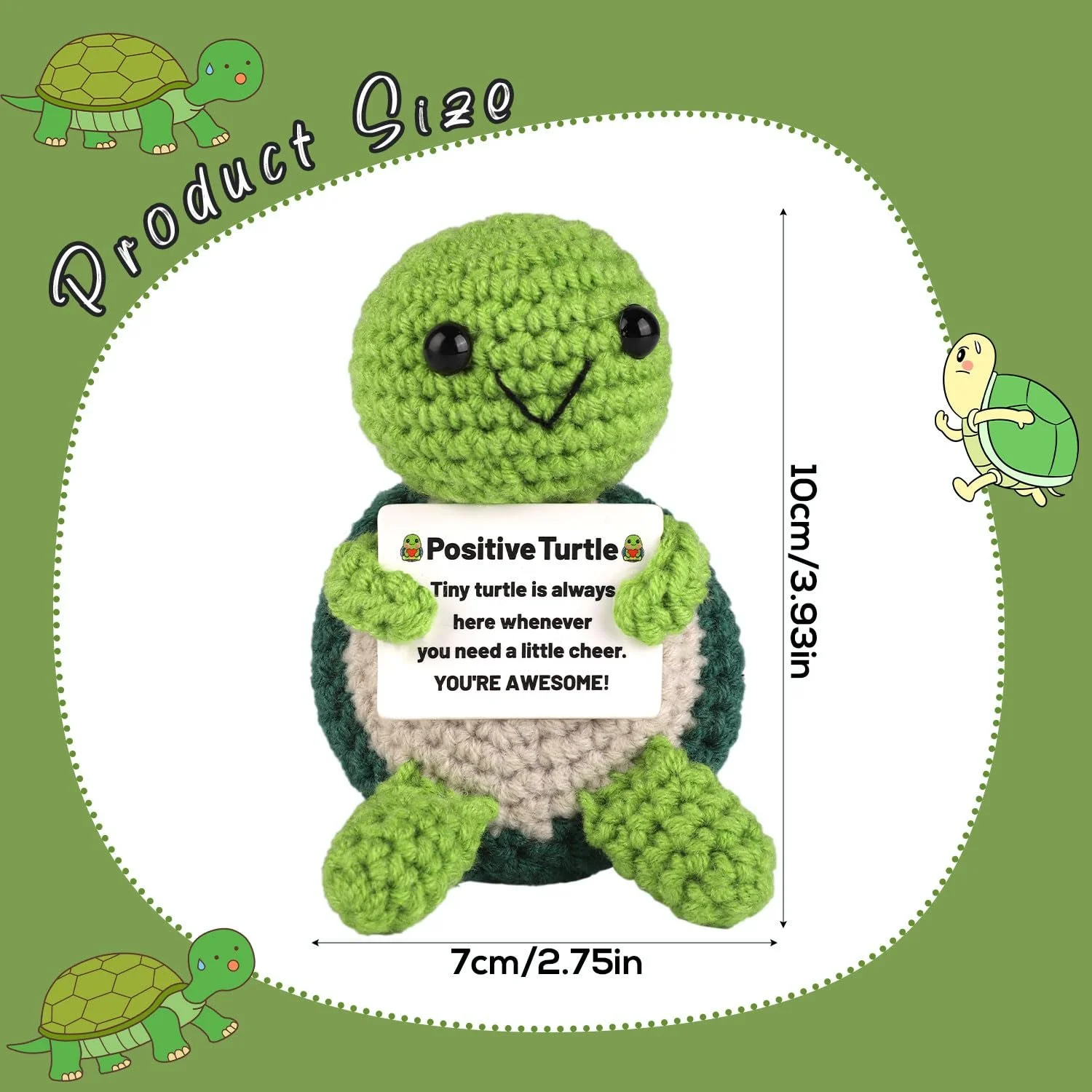 Черепаха TOYMIS Positive Turtle Mini Knitted Turtle Turtle Crochet Positive Crochet Animals Knitting Doll Positive Crochet Turtle Мотивационный Подарок Украшение (Зелёный), фото №2 Черепаха TOYMIS Positive Turtle Mini Knitted Turtle Turtle Crochet Positive Crochet Animals Knitting Doll Positive Crochet Turtle Мотивационный Подарок Украшение (Зелёный), фото №2