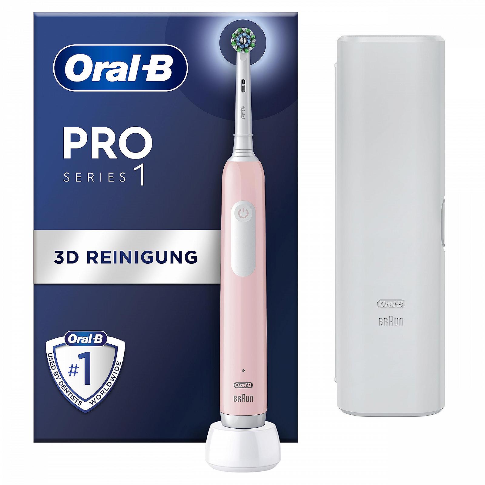 Зубна щітка електрична Oral-B Pro Series 1, 3 режими, датчик тиску, рожевий, фото №1