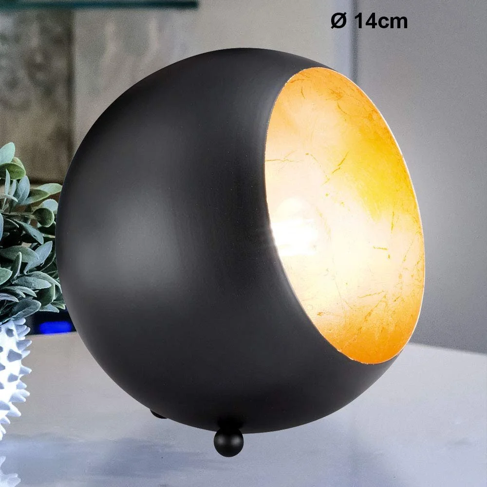 Настільна лампа Reality Leuchten Billy R50101032 Метал E14 Чорний матовий/Золото, фото №2