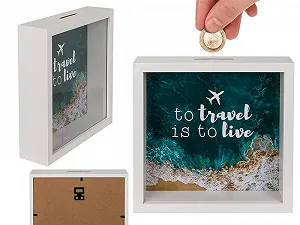 Скарбничка для подорожей makio "to travel is to live" Дерев'яна рама synthetic.ua - Фото 1