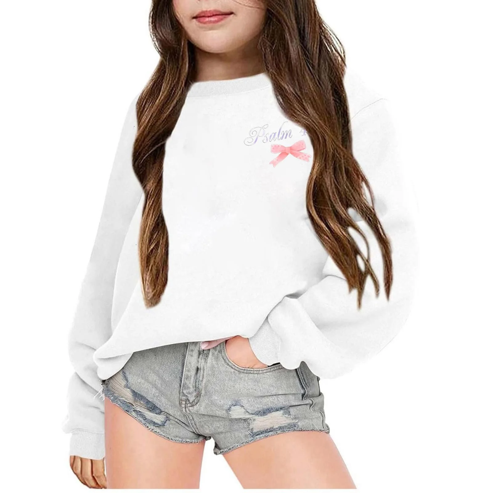 Детский свитер с принтом, детский свитер с длинными рукавами и круглым вырезом, повседневный топ для девочек и мальчиков, мягкая флисовая спортивная кофта, фото №3