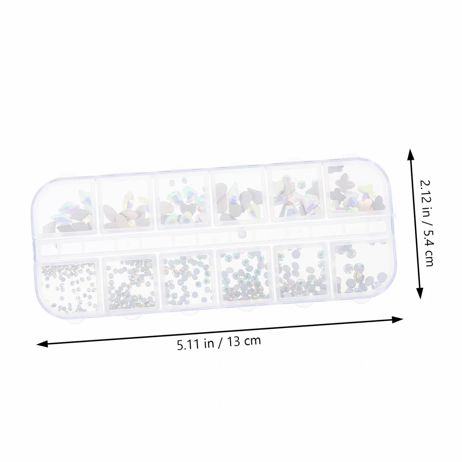 Стразы для ногтей Healeved, набор 12 отделений, плоские, для самодельного декора ногтей, блестящие камни для девушек, аксессуары для маникюра, фото №3 Стразы для ногтей Healeved, набор 12 отделений, плоские, для самодельного декора ногтей, блестящие камни для девушек, аксессуары для маникюра, фото №3