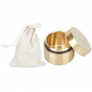 Коробка Socobeta, мала латунна, кругла, водонепроникна, металевий герметичний контейнер, пилонепроникна - Фото 1