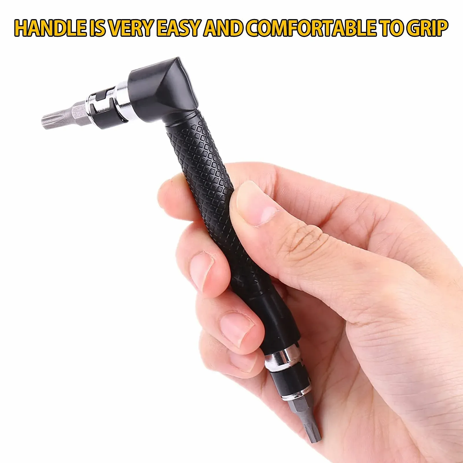 Викрутка 1/4 дюйма Double Head Hex Socket Angle Hand 90 Degree Right Angle Double Head Extension Handle з 10 бітами, фото №6