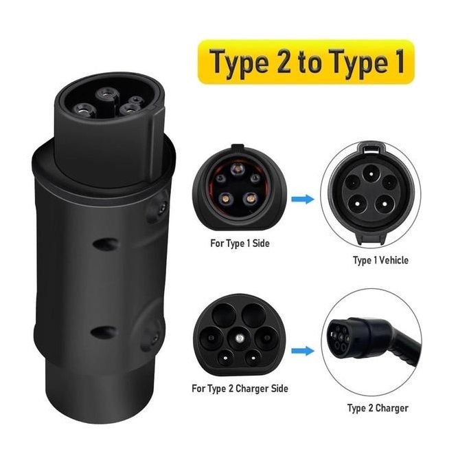 Переходник Type 2 J1772 1 Bluefield Mennekes IEC 62196-2 Black 22050567, фото №3 Переходник Type 2 J1772 1 Bluefield Mennekes IEC 62196-2 Black 22050567, фото №3