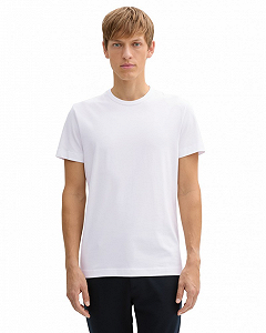 Футболка Slim fit  with stretch 1045626-20000 Tom Tailor Білий M - Фото 1