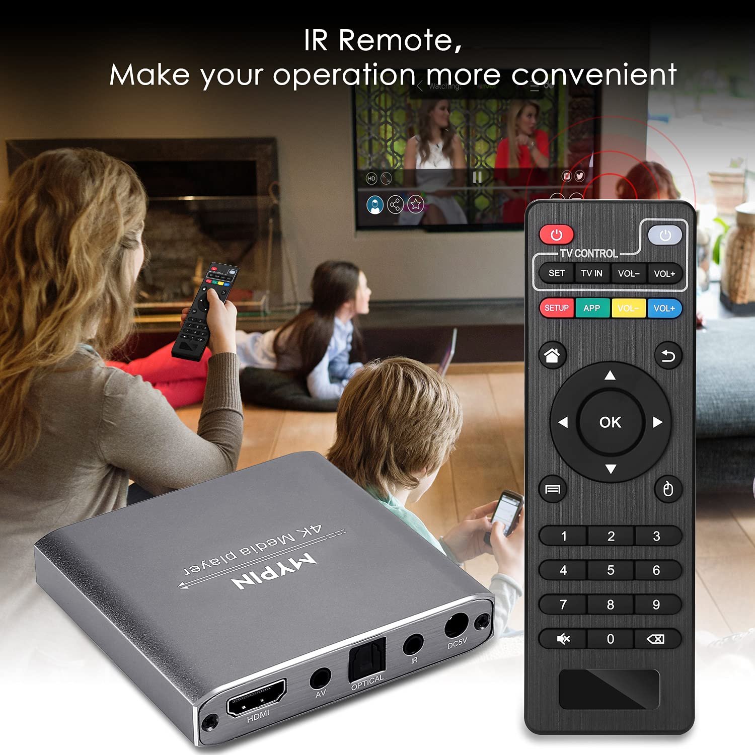 Медіаплеєр MYPIN HDMI 4K@30Hz Grey, фото №5