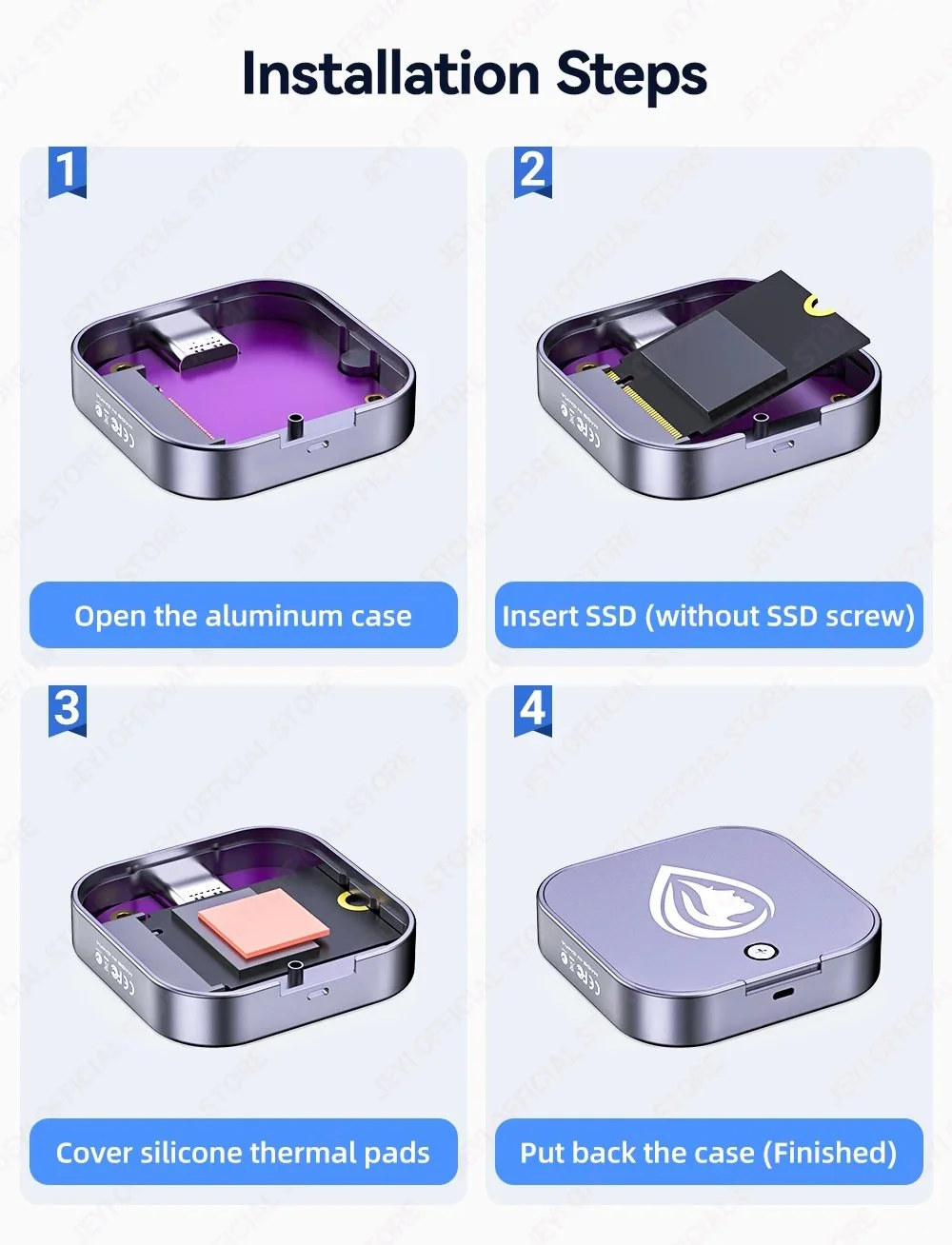 Внешний адаптер Jeyi Meteor 2230 10Gbps M.2 NVMe SSD to USB Violet, фото №11 Внешний адаптер Jeyi Meteor 2230 10Gbps M.2 NVMe SSD to USB Violet, фото №11