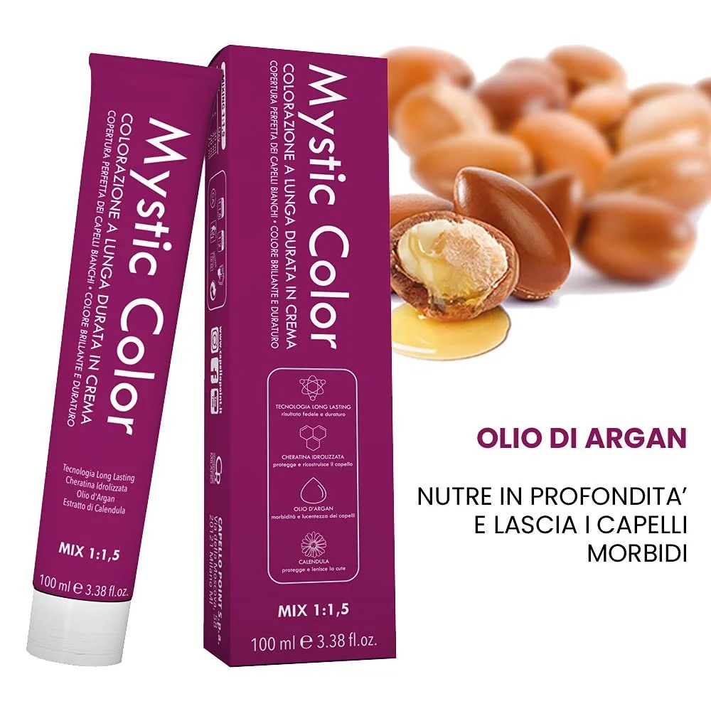 Крем-фарба Mystic Colour стійка з аргановою олією та календулою 7.2 Фіолетовий блонд 100 мл, фото №3