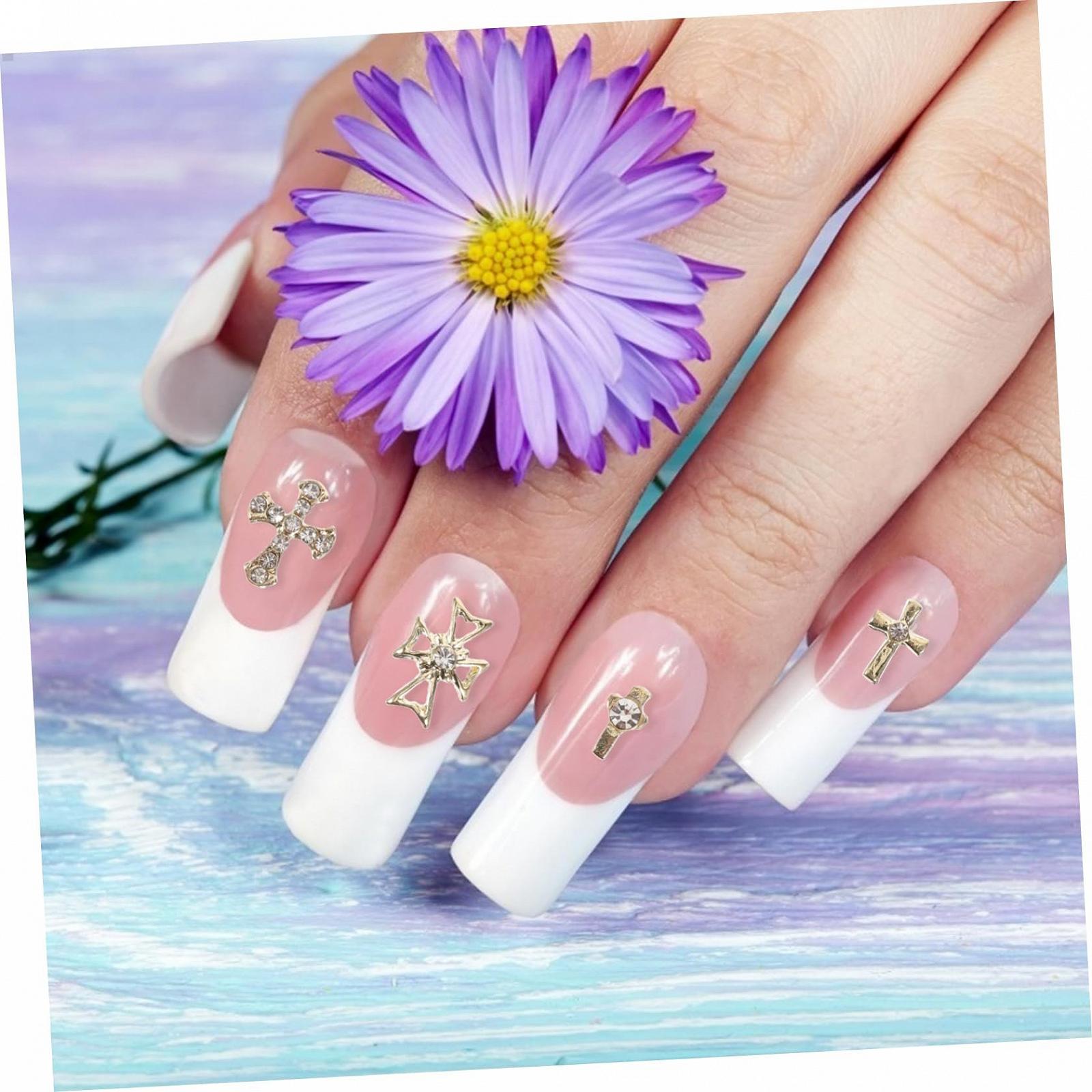 Шарми для нігтів Хрести, 80 шт, прикраси для манікюру, блискучі, фото №2