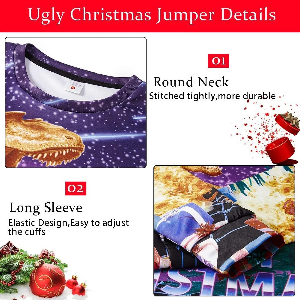 Рождественский свитер ALISISTER с 3D принтом, с длинными рукавами, S–3XL, фото №5 Рождественский свитер ALISISTER с 3D принтом, с длинными рукавами, S–3XL, фото №5