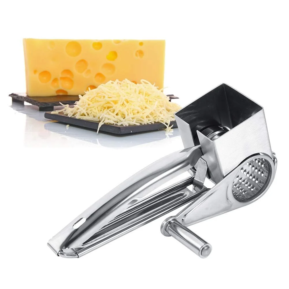 Терка барабанна Brandless Multifunctional Kitchen Grater з ручкою для сиру, овочів, фруктів, нержавіюча сталь, фото №1