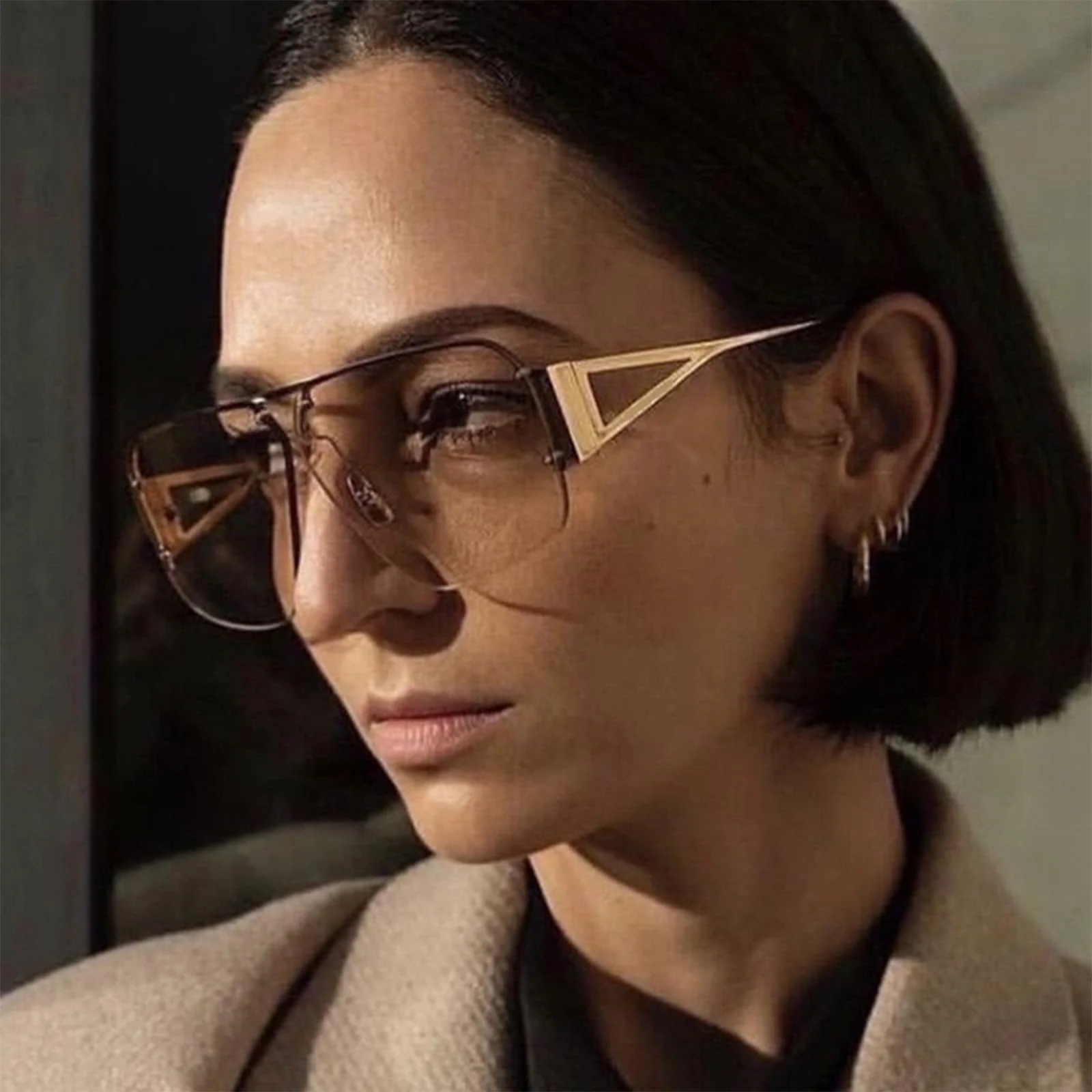 Сонцезахисні окуляри Пілот Ретро YAMEIZE Квадратні Металеві Класичні Вінтажні UV400 Захист, фото №3