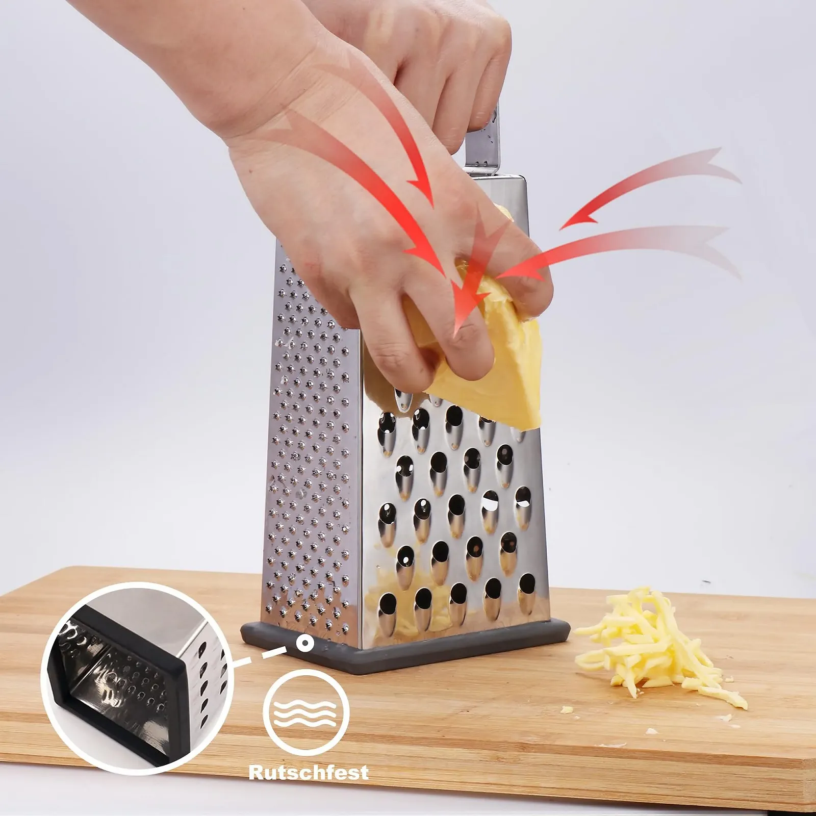 Терка Чотиристороння з нержавіючої сталі для овочів, фото №5 Терка Чотиристороння з нержавіючої сталі для овочів, фото №5